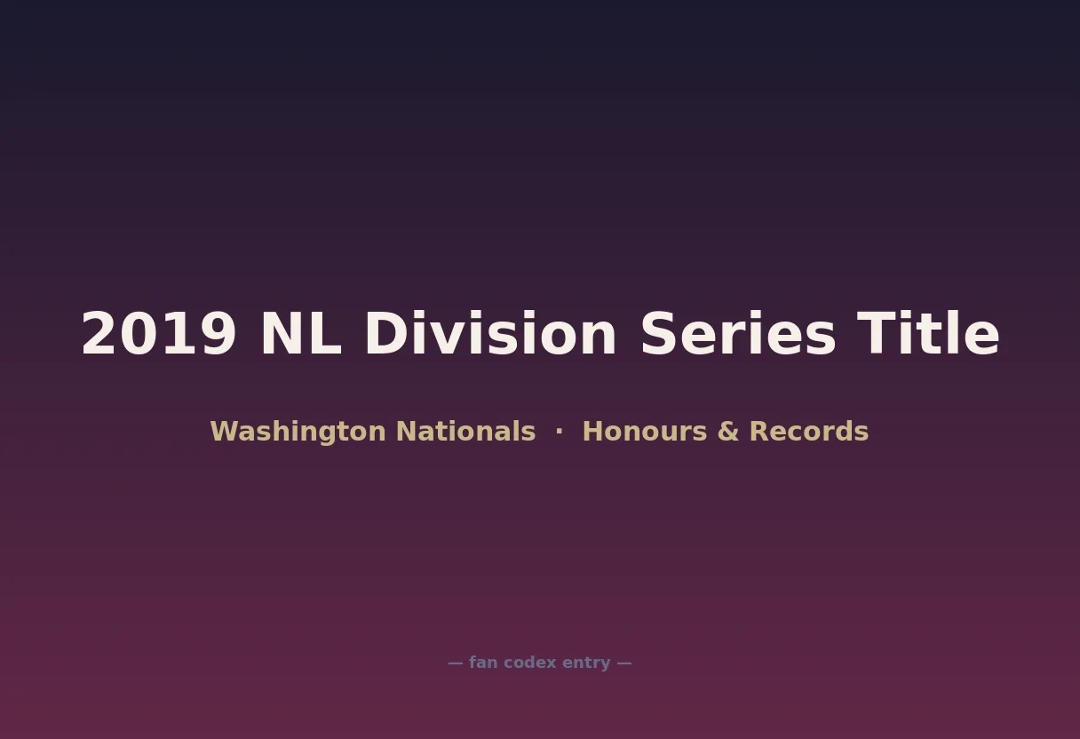 2019 NL Division Series Title